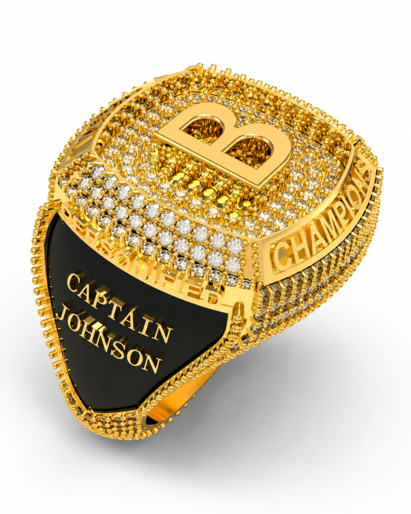 Custom championship ring CAD design for manufacturing in Rhino MatrixGold